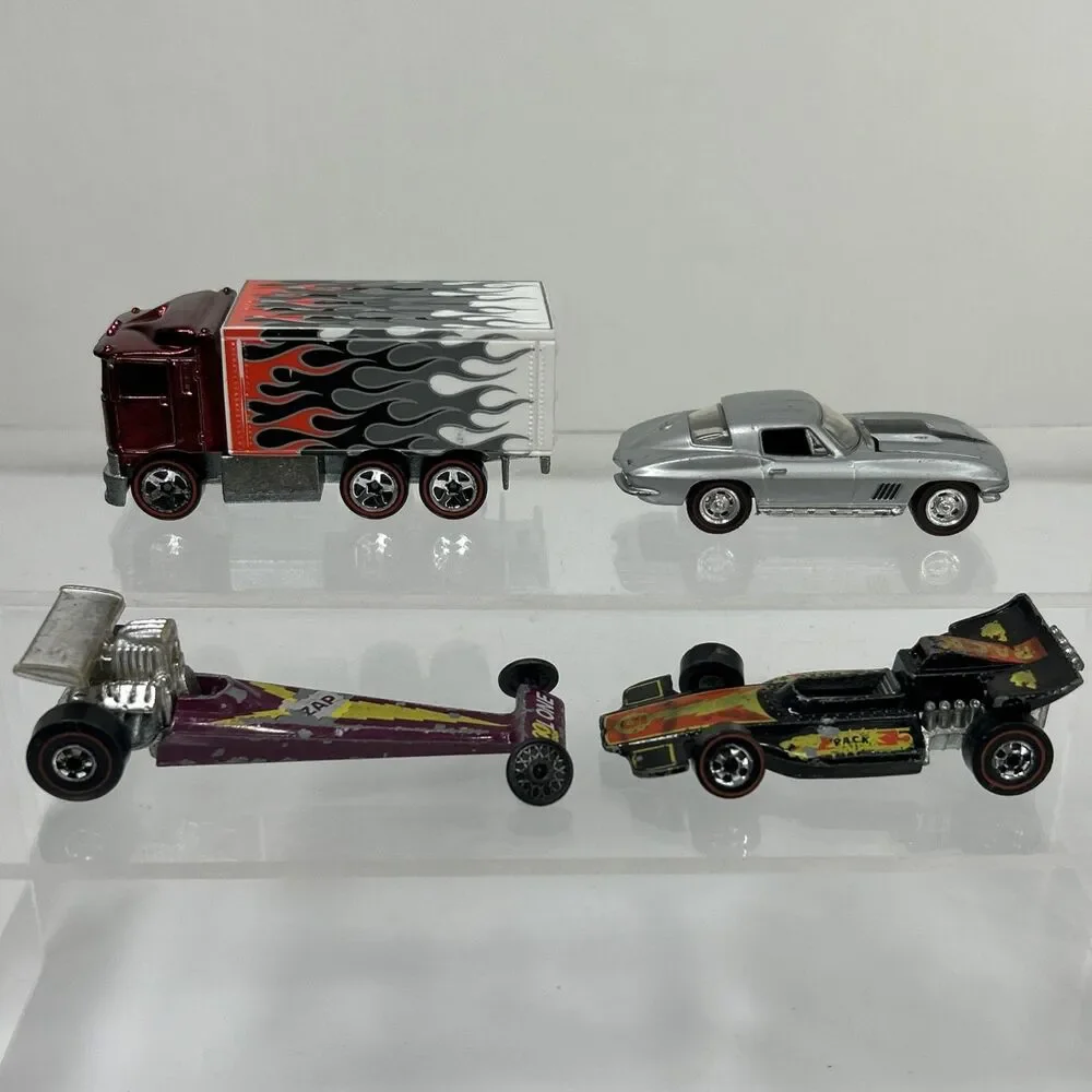 Hot Wheels Redline Lot Cool One Dragster 1967 Corvette Formula P.A.C.K. Hauler